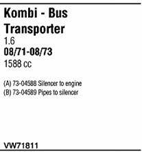  VW71811 Exhaust system VW71811