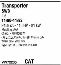 VW72235 Walker Exhaust system