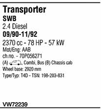 VW72239 Walker Exhaust system