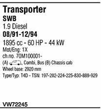 VW72245 Walker Exhaust system