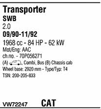 VW72247 Walker Exhaust system