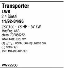 VW72260 Walker Exhaust system