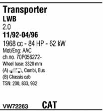 VW72263 Walker Exhaust system