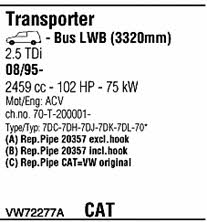 VW72277A Walker Exhaust system