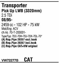 VW72277B Walker Exhaust system