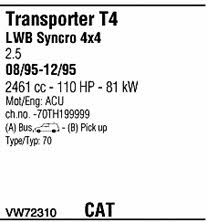 VW72310 Walker Exhaust system