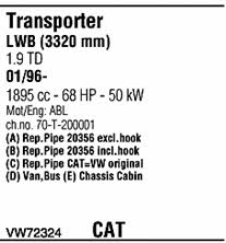 VW72324 Walker Exhaust system