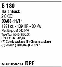  MBK18507BA Exhaust system MBK18507BA