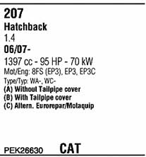 PEK26630 Walker Exhaust system