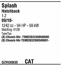 SZK00835 Walker Exhaust system