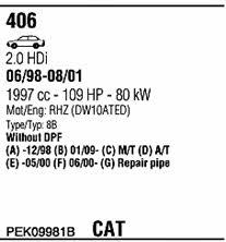 PEK09981B Walker Exhaust system