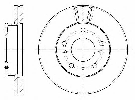 Woking D6444.10 Front brake disc ventilated D644410