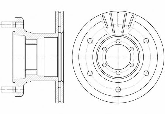 Woking D6894.10 Front brake disc ventilated D689410