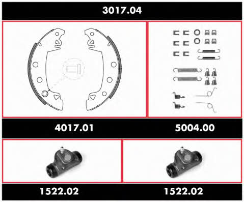  3017.04 Brake shoe set 301704