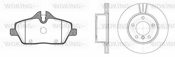 Woking 810313.00 Front ventilated brake discs with pads, set 81031300