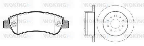 Woking 813383.00 Brake discs with pads rear non-ventilated, set 81338300