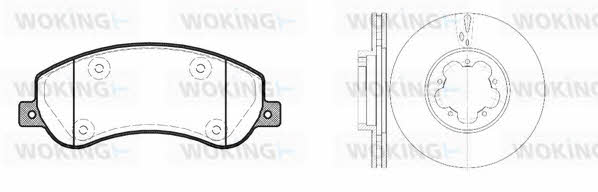 Woking 813503.00 Front ventilated brake discs with pads, set 81350300