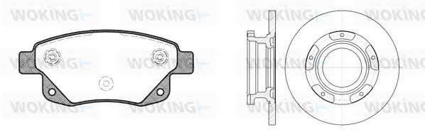 81352300 Woking Brake discs with pads rear non-ventilated, set
