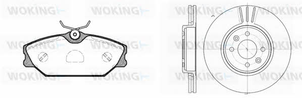 Woking 83083.02 Front ventilated brake discs with pads, set 8308302