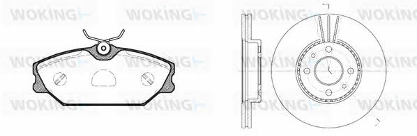 Woking 83083.04 Front ventilated brake discs with pads, set 8308304