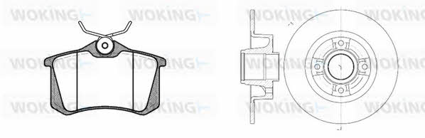  83633.05 Brake discs with pads rear non-ventilated, set 8363305