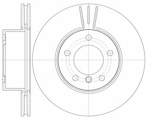 Woking D6974.10 Front brake disc ventilated D697410