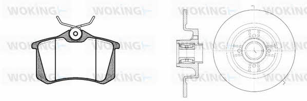  83633.21 Brake discs with pads rear non-ventilated, set 8363321