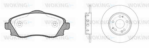 Woking 86743.00 Brake discs with pads front non-ventilated, set 8674300