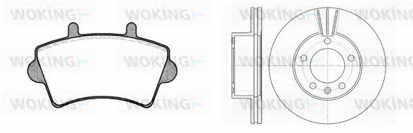 8919301 Woking Front ventilated brake discs with pads, set