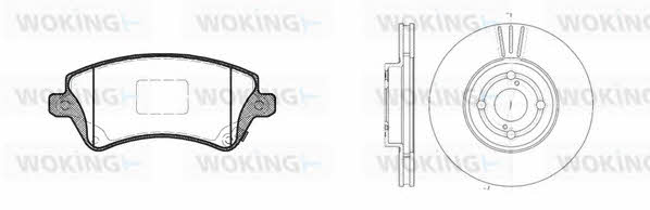 Woking 89223.00 Front ventilated brake discs with pads, set 8922300