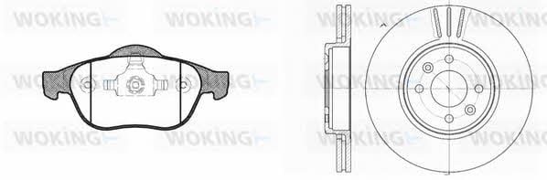 8943301 Woking Front ventilated brake discs with pads, set