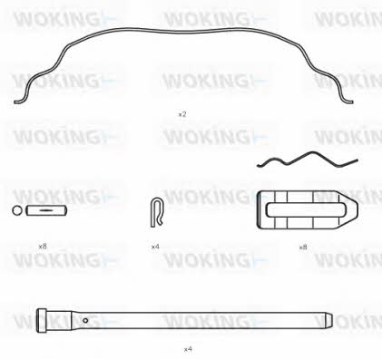 Woking ACA8504.00 Mounting kit brake pads ACA850400