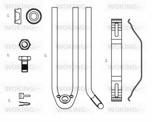 Woking ACA8515.00 Mounting kit brake pads ACA851500