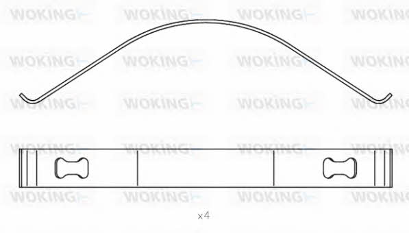 Woking ACA8551.00 Mounting kit brake pads ACA855100