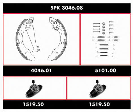 Woking SPK 3046.08 Brake shoe set SPK304608