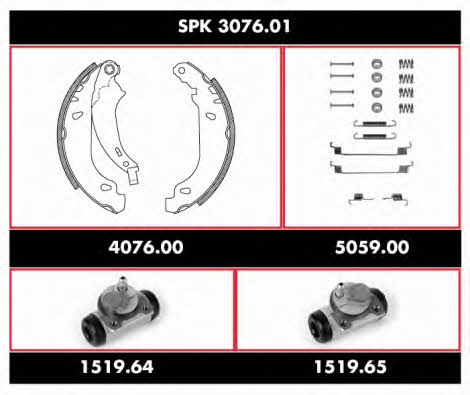 Woking SPK 3076.01 Brake shoe set SPK307601