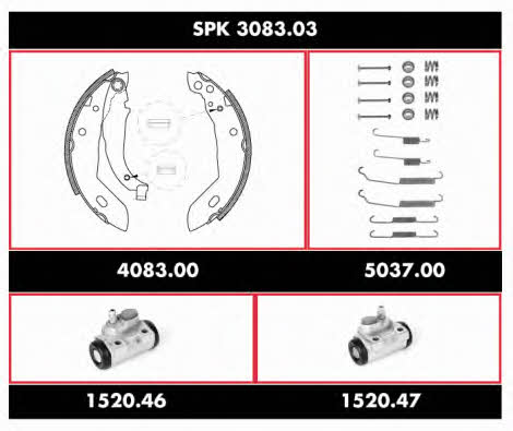 Woking SPK 3083.03 Brake shoe set SPK308303