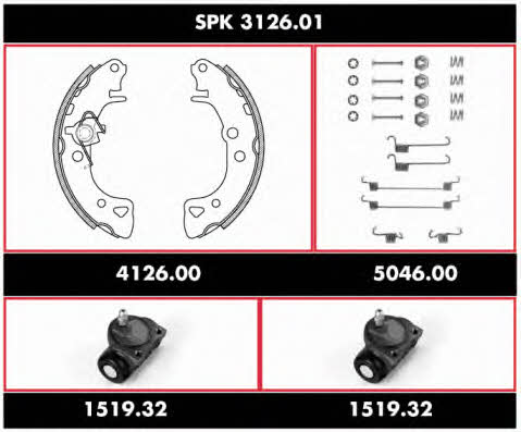 SPK312601 Woking Brake shoe set