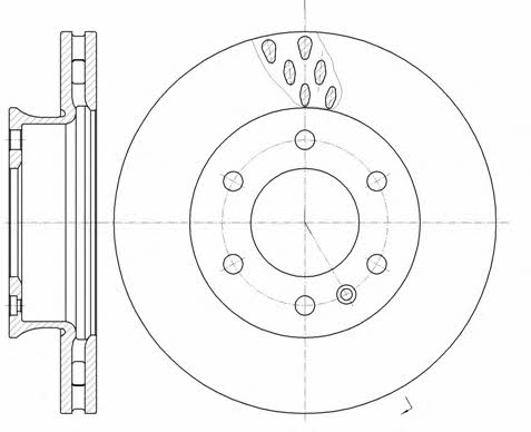 Woking D61034.10 Front brake disc ventilated D6103410