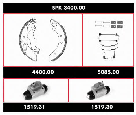  SPK 3400.00 Brake shoe set SPK340000