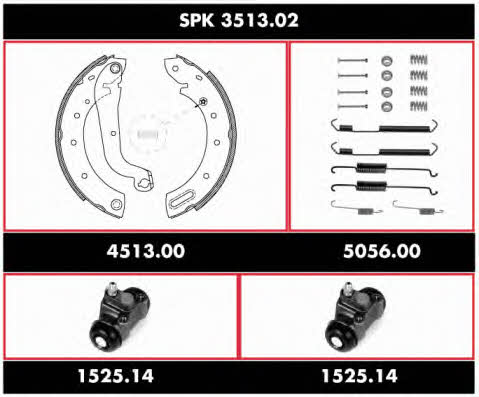  SPK 3513.02 Brake shoe set SPK351302