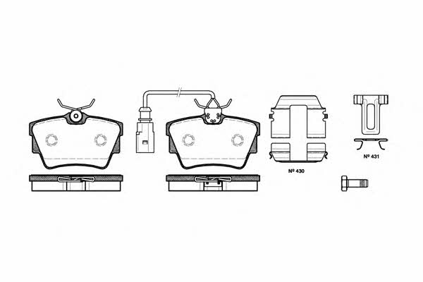 Woking P4913.12 Rear disc brake pads, set P491312