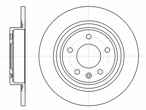 Woking D61315.00 Rear brake disc, non-ventilated D6131500