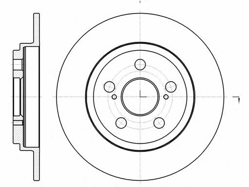 Woking D61328.00 Rear brake disc, non-ventilated D6132800