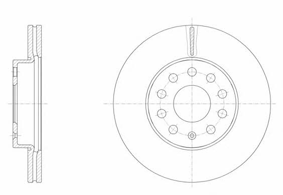 Woking D61586.10 Front brake disc ventilated D6158610