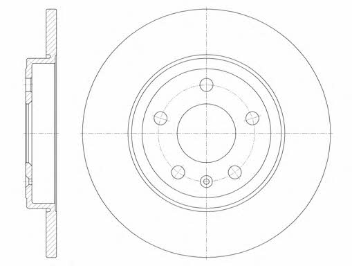 Woking D61011.00 Rear brake disc, non-ventilated D6101100