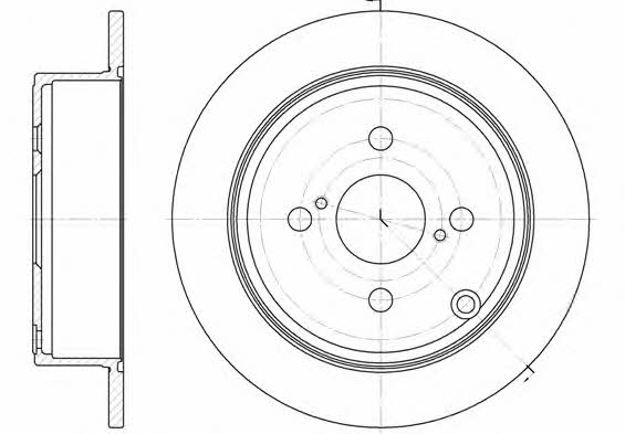 Woking D61073.00 Rear brake disc, non-ventilated D6107300