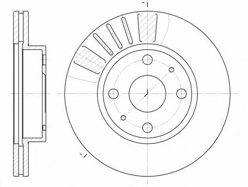 Woking D6116.10 Front brake disc ventilated D611610