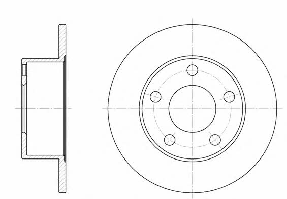 Woking D6123.00 Rear brake disc, non-ventilated D612300