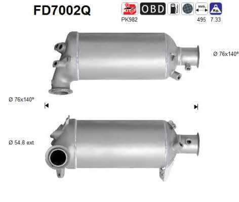 As FD7002Q Diesel particulate filter DPF FD7002Q